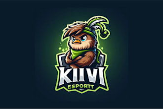 design awesome kiwi mascot logo with creative concepts