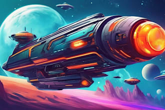 draw design a spaceship, sci fi illustration and sci fi art