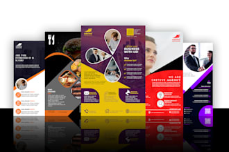 design flyer, bifold trifold brochure, posters