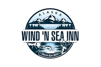create a custom modern alaska sea hunting logo design