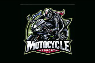 make creative motorcycle rider mascot logo within two days