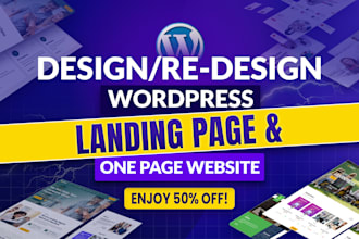 design or redesign wordpress landing page, wordpress website using elementor pro