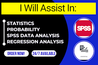 assist in business statistics, probability, regression, spss data analysis