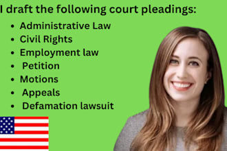 prepare legal document, lawsuits complaint,motions