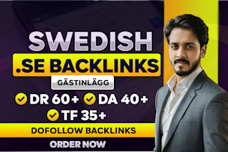 create high quality swedish seo se backlinks with link building on tf da dr site