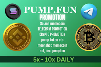 pump token cto, crypto, moonshot memecoin, sol, dex, pumpfun, telegram promotion