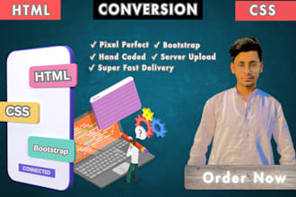 convert figma to html, xd to html, psd to html css bootstrap