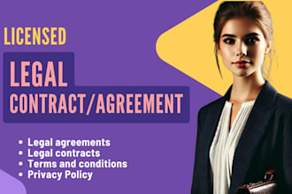 write legal contract, agreement, nda, terms and condition, privacy policy