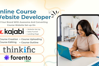 create online course website in kajabi, thinkific, forento, kajabi sales funnel