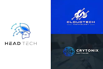 design a modern tech startup app and technology logo with fast delivery