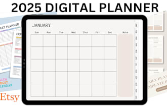 design travel itinerary wedding  digital planner etsy stan digital products shop