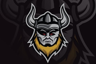 create a custom premium mascot defense viking logo design
