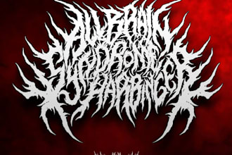 costum font hand drawing, death metal, logo design