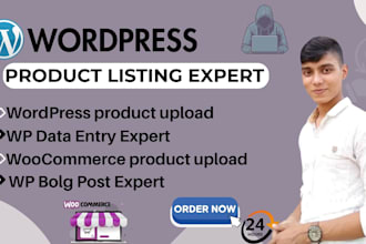 do wordpress data entry and woocommerce product listing