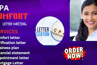 write CPA letter, US CPA letter, comfort letter, financial statements