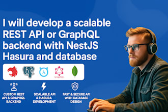 develop a scalable rest API or graphql backend with nestjs hasura and database