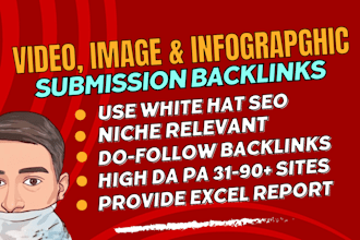 do image submission, share infographic and video sharing backlinks link building