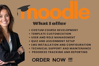 create moodle courses quizes and customize material uploading