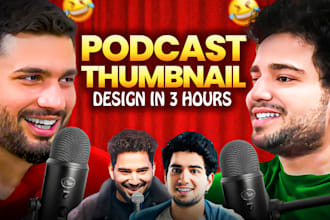 design professional podcast youtube thumbnail