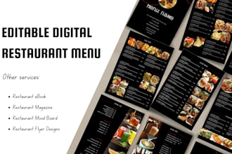 digital restaurant menu design restaurant menu design