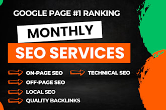 provide monthly SEO services for 1st page google rankings