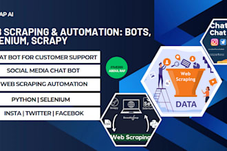 create automated bots, web scraping, and browser automation with selenium
