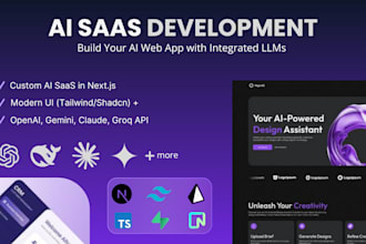 develop a full stack ai saas app, build ai website, custom ai software, ai apps