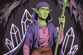 draw dnd character art fantasy scifi illustration for you
