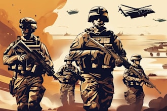 draw military themed illustrations