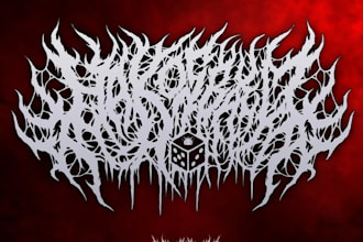 draw a brutal slam, death metal, grindcore, etc logo