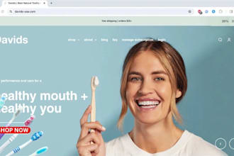 design toothbrush shopify toothpaste store teeth whitening dentist website