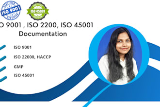 do compliance documentation for iso, gmp, haccp,  and ohsas certifications