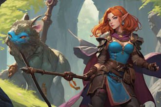 draw dnd character art illustration or game character art