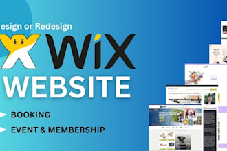 redesign wix website, design wix website, wix booking membership website