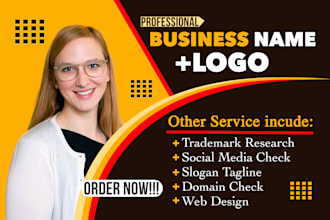 create catchy business name, logo design, slogan and web design for your brand