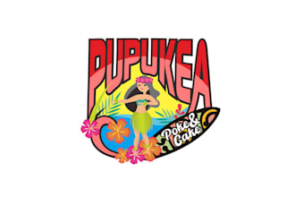 design cool beach tiki surf poke bar logo