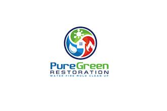 design restoration company water fire logo