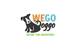 design fun adventurous dog pet brand logo
