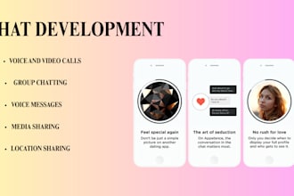 develop chat app, dating app, social chat app, tinder clone app