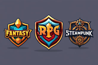 design a fantasy, rpg, sci fi, steam, app animated game logo