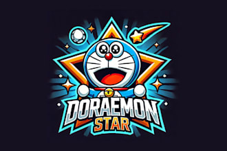 design unique dorimon star mascot logo with free vector file
