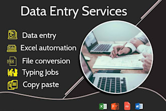 do data entry, microsoft excel and file conversion