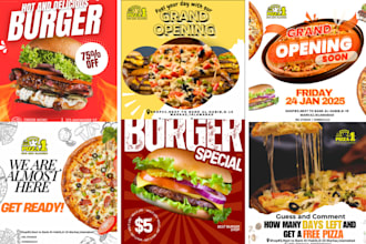 design eye catchy food poster and menu design in 2 hours