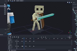 make any entity or object in 3d blocky minecraft like style