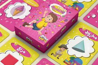 design card game party card game box mockup cards illustration rule book design