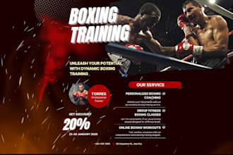 create urgent gym, workout including sports flyer and poster