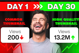 design eye catching and clickbait youtube thumbnails in 3 hr