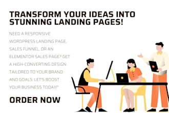 create responsive wordpress landing page, sales funnels, elementor sales page