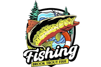 design high quality trout fishing mascot logo with express delivery
