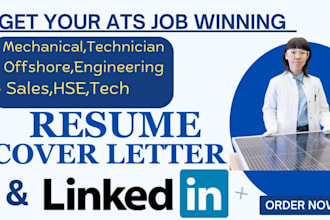 craft professional ats compliant mechanical, engineering, technicial resume, cv